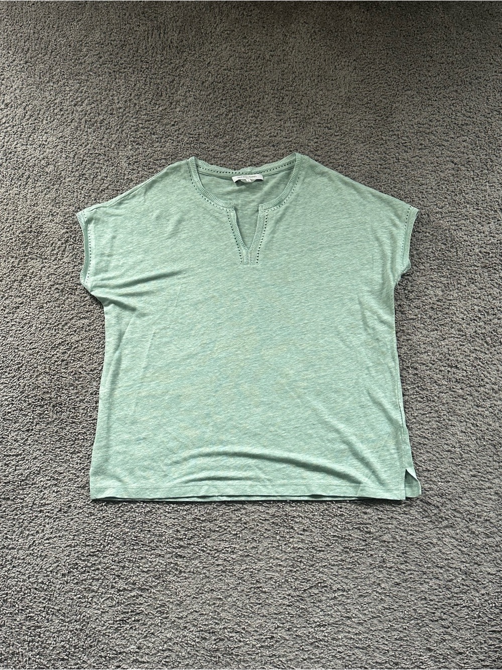 Gerard Darel Light Green Women's Short Sleeve Split-Hem Top